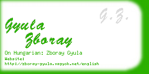 gyula zboray business card